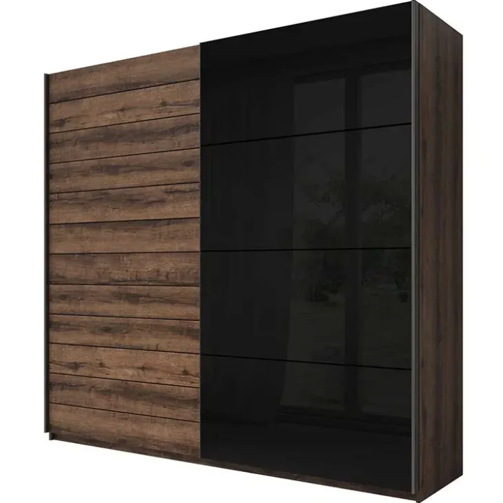 Armadio 270x210h cm 2 ante scorrevoli rovere nero lucido Cortina Gihome®