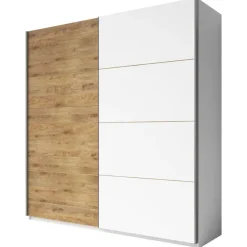 Armadio 220x210h cm 2 ante scorrevoli bianco opaco rovere Nexus Gihome®