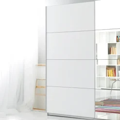 Armadio 221x210h cm 2 ante scorrevoli con specchio bianco Pascal Gihome®
