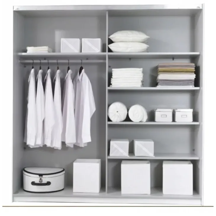 Armadio 200x210h cm 2 ante scorrevoli con specchio bianco opaco Pascal Gihome®