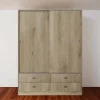 Armadio 150x201h cm 2 ante scorrevoli 4 cassetti rovere sonoma Danubio