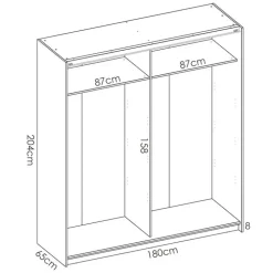 Armadio 180x204h cm 2 ante scorrevoli bianco Royal