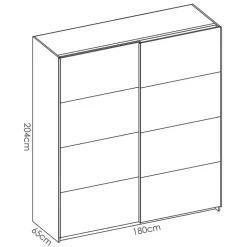 Armadio 180x204h cm 2 ante scorrevoli bianco Royal