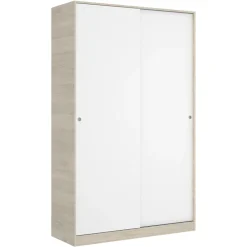 Armadio 120x204h cm 2 ante scorrevoli rovere bianco opaco Royal