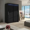Armadio 120x200h cm 2 ante scorrevoli nero con led Tancredi