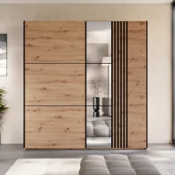 Armadio 203x215h cm 2 ante scorrevoli rovere Duppy