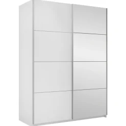 Armadio 150x210h cm 2 ante scorrevoli con specchio bianco Lilly