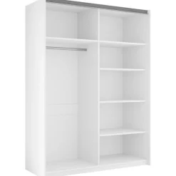 Armadio 150x210h cm 2 ante scorrevoli con specchio bianco Lilly