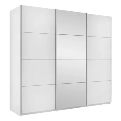 Armadio 250x210h cm 3 ante scorrevoli con specchio bianco Lilly