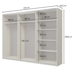 Armadio 270x210h cm 3 ante scorrevoli rovere Procida