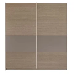 Armadio 200x218h cm 2 ante scorrevoli rovere scuro marrone Rebecca
