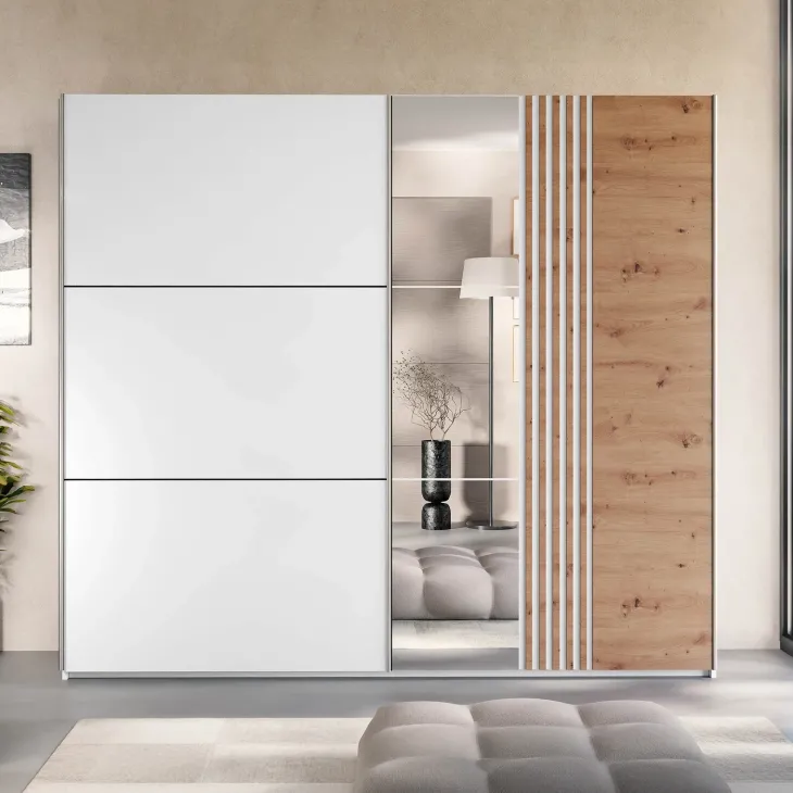Armadio 250x215h cm 2 ante scorrevoli bianco Duppy