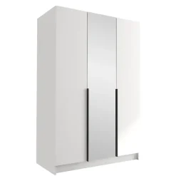 Armadio 150x215h cm 3 ante 1 specchio moderno bianco nero Glammy 3