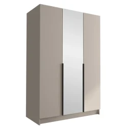 Armadio 150x215h cm 3 ante 1 specchio moderno beige nero Glammy 3