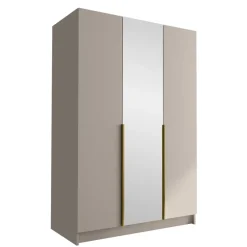 Armadio 150x215h cm 3 ante 1 specchio moderno beige oro Glammy 3