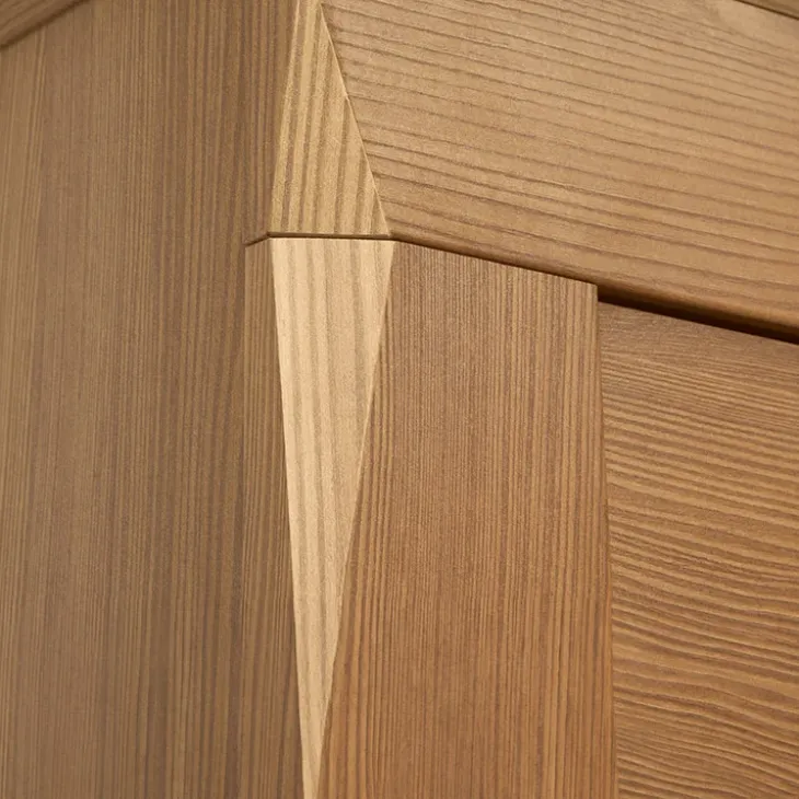 Armadio 144x202h cm 3 ante specchio rovere scuro Lucca