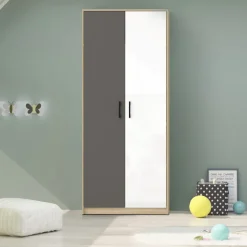 Armadio 80x190h cm cameretta rovere antracite bianco Chiaretto