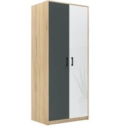 Armadio 80x190h cm cameretta rovere antracite bianco Chiaretto