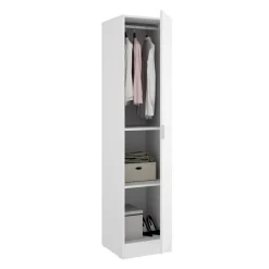 Armadio 41x184h cm con barra appendiabiti legno bianco Juan