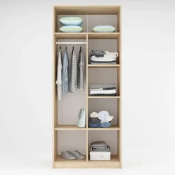 Armadio 210x190h cm con scrivania rovere antracite bianco Chiaretto