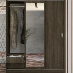 Armadio 150x191h cm scorrevole con specchio noce Collodi