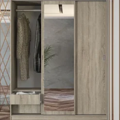 Armadio 150x191h cm scorrevole con specchio rovere sonoma Collodi