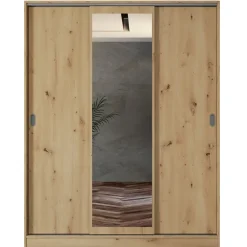 Armadio 150x191h cm scorrevole con specchio rovere rustico Collodi