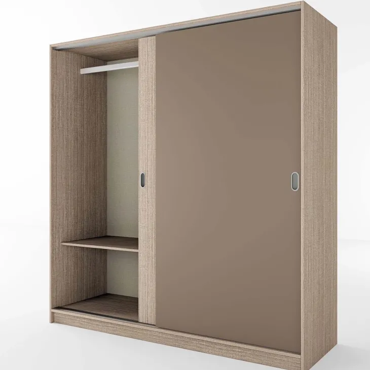 Armadio 180x191h cm scorrevole moderno rovere scuro marrone Morante