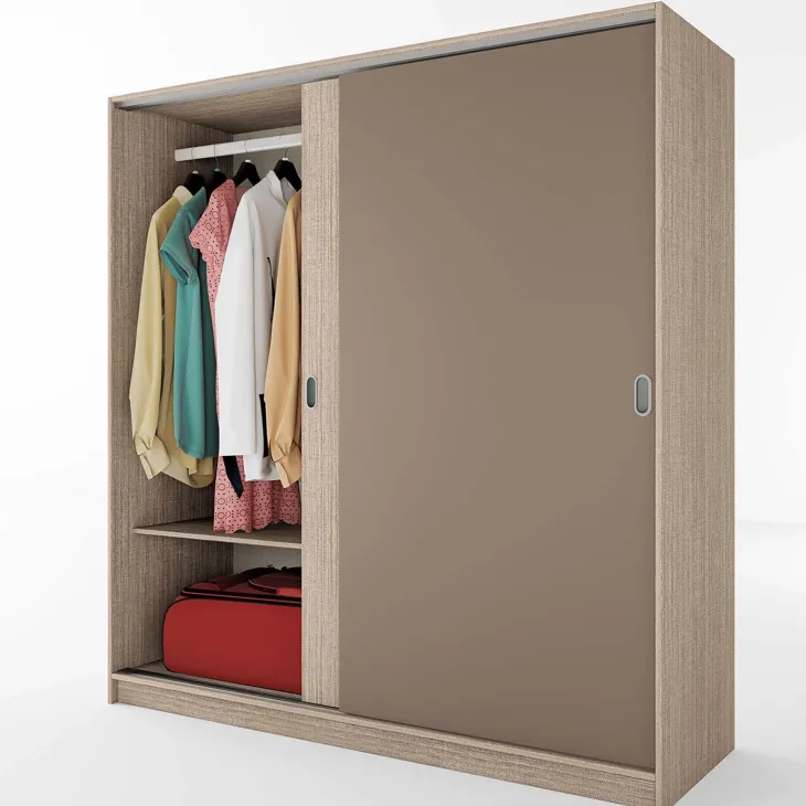 Armadio 180x191h cm scorrevole moderno rovere scuro marrone Morante
