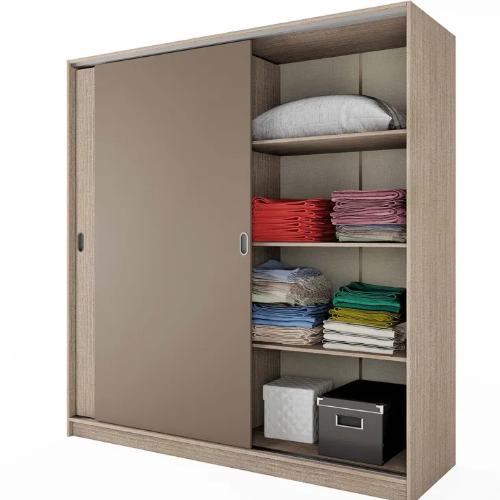 Armadio 180x191h cm scorrevole moderno rovere scuro marrone Morante