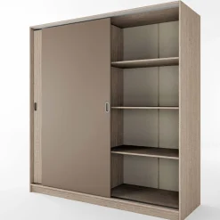 Armadio 180x191h cm scorrevole moderno rovere scuro marrone Morante