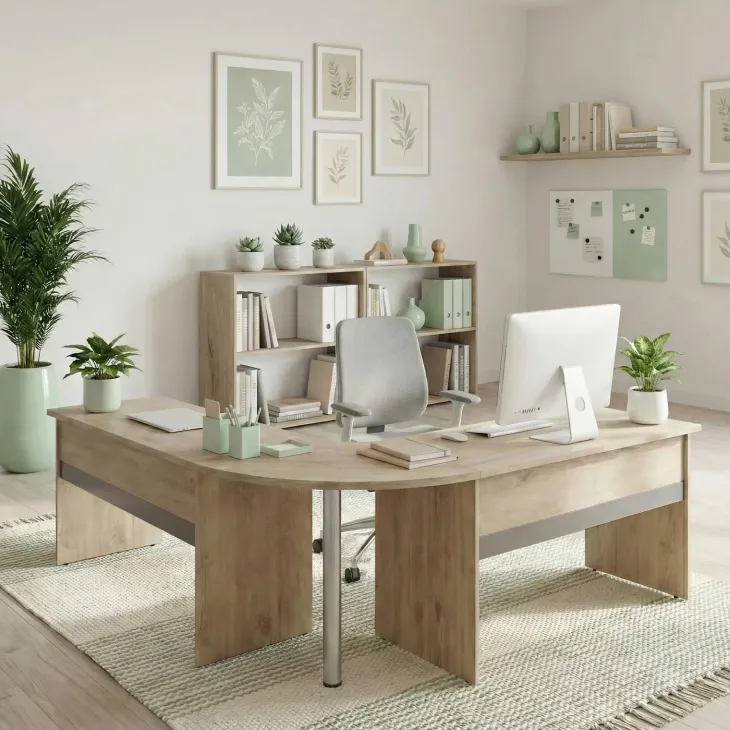 Arredo ufficio completo moderno rovere antracite lucido Time 18