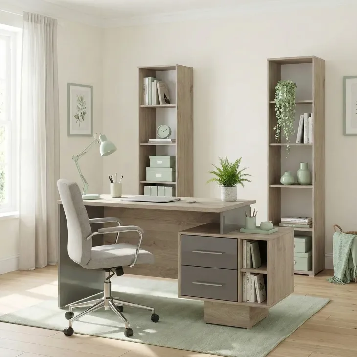 Arredo ufficio completo moderno rovere antracite lucido Time 3