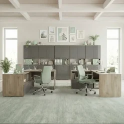 Arredo ufficio completo moderno rovere antracite lucido Time 11