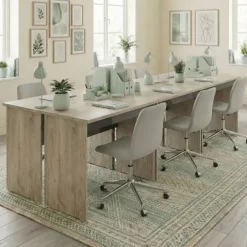 Arredo ufficio completo moderno rovere antracite lucido Time 2