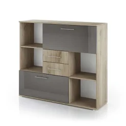 Arredo ufficio completo moderno rovere antracite lucido Time 10