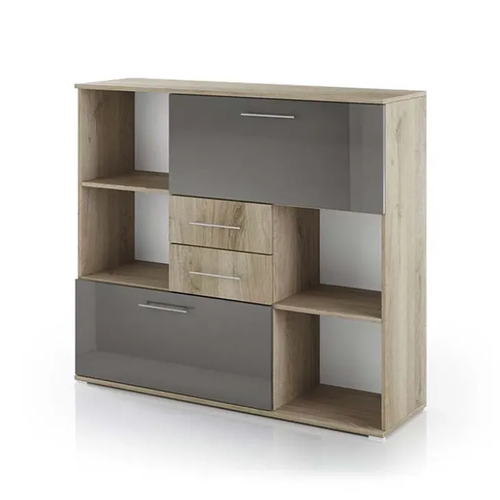Arredo ufficio completo moderno rovere antracite lucido Time 10