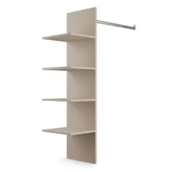 Attrezzatura interna con vani e tubo appendiabiti per armadio modulo 90cm con beige cashmere Batty
