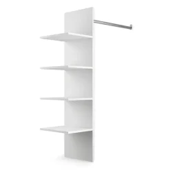 Attrezzatura interna con vani e tubo appendiabiti per armadio modulo 90cm bianco Batty