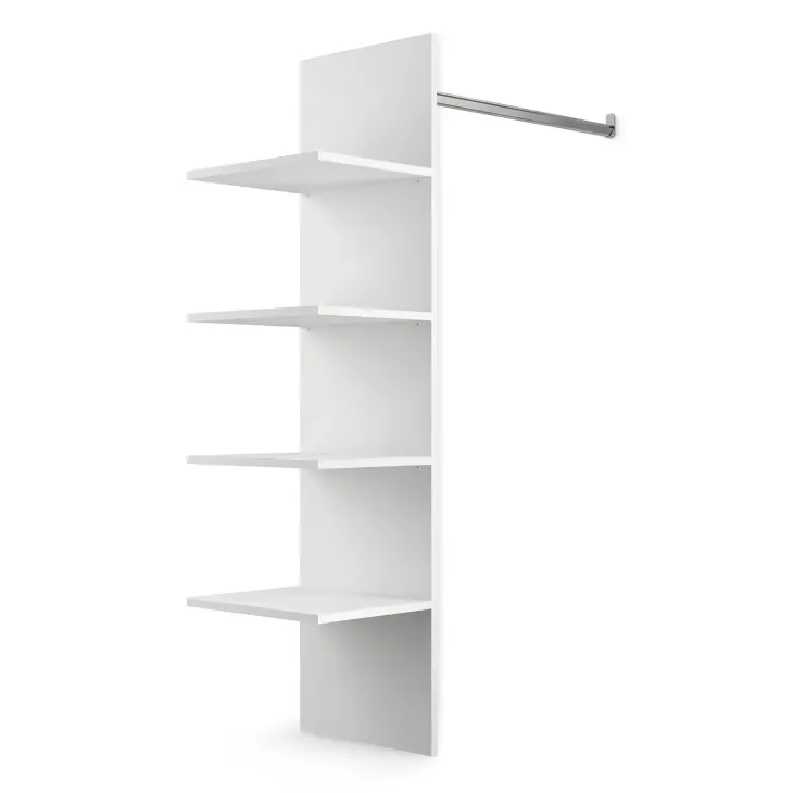 Attrezzatura interna con vani e tubo appendiabiti per armadio modulo 90cm bianco Batty