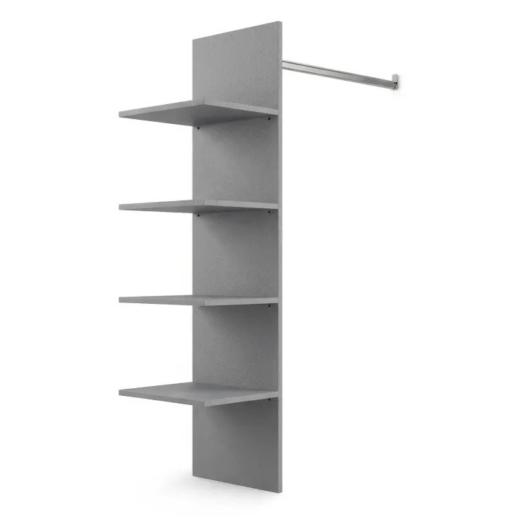 Attrezzatura interna con vani e tubo appendiabiti per armadio modulo 90cm grigio scuro Batty