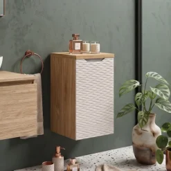 Base bagno sospesa 30x60h cm 1 anta beige rovere Swim