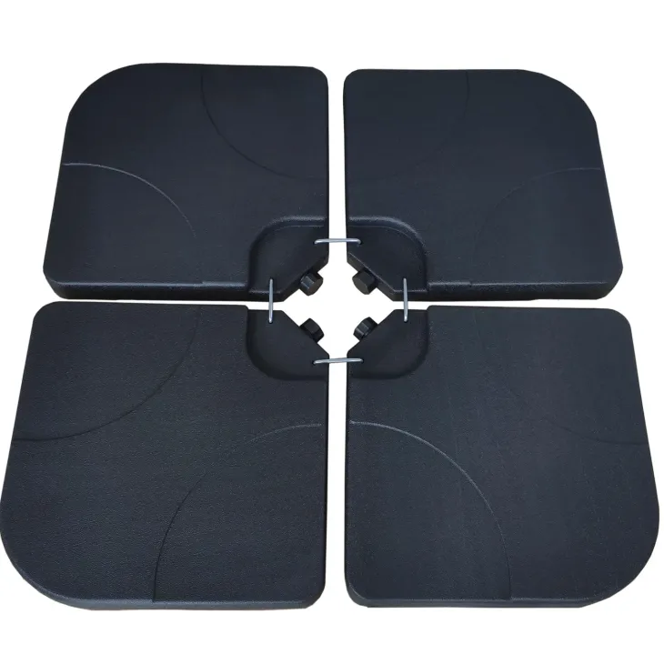Base per ombrellone a sbalzo 50x50cm in 4 pezzi nero con attacco in metallo Atlas