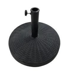 Base rotonda 53cm per ombrellone con palo centrale 25 kg in resina nera Titan