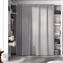 Cabina armadio angolare allungabile 164/232x205h cm con tenda bianco Rivo