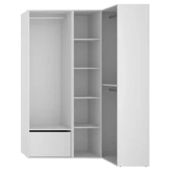 Cabina armadio angolare 145x205h cm con scarpiera bianco rovere Vixa