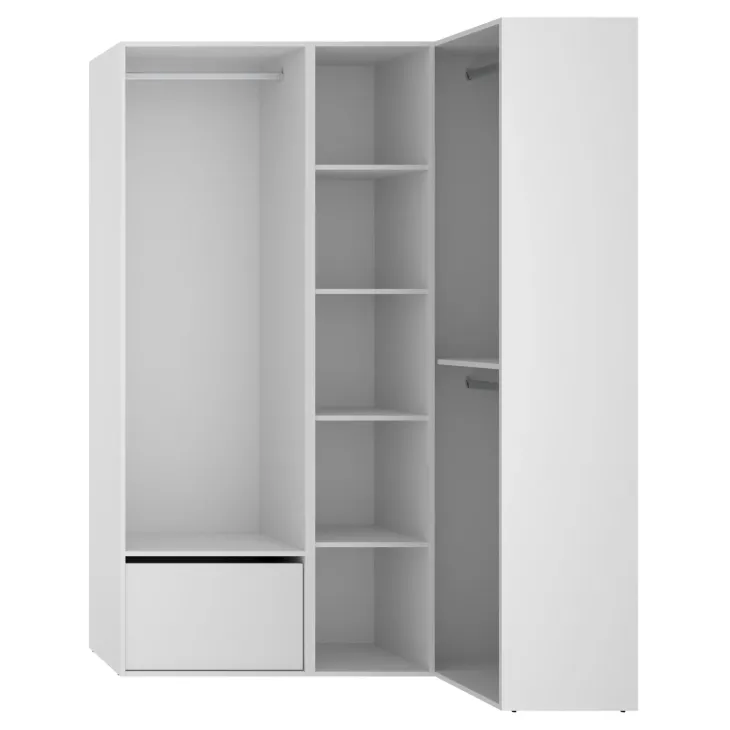 Cabina armadio angolare 145x205h cm con scarpiera bianco rovere Vixa