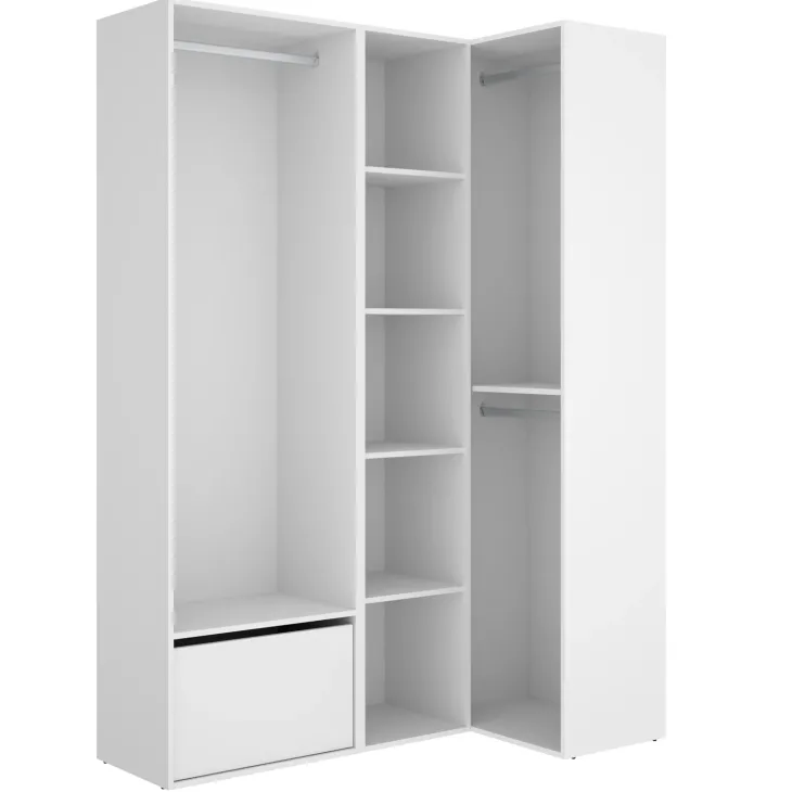 Cabina armadio angolare 145x205h cm con scarpiera bianco rovere Vixa
