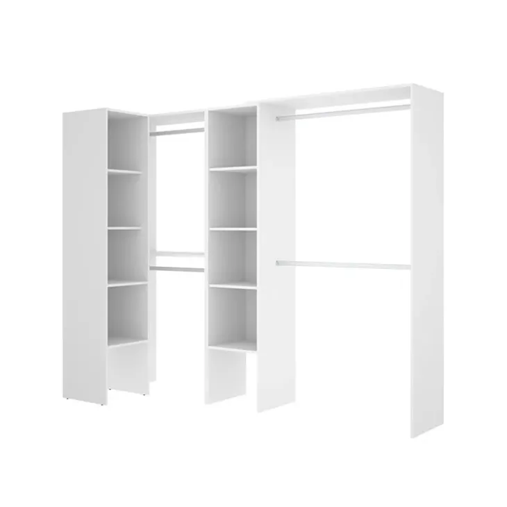 Cabina armadio angolare 228x187h cm 4 scomparti bianco Rincon