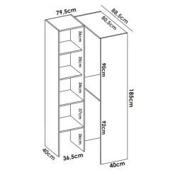 Cabina armadio angolare 228x187h cm 4 scomparti bianco Rincon